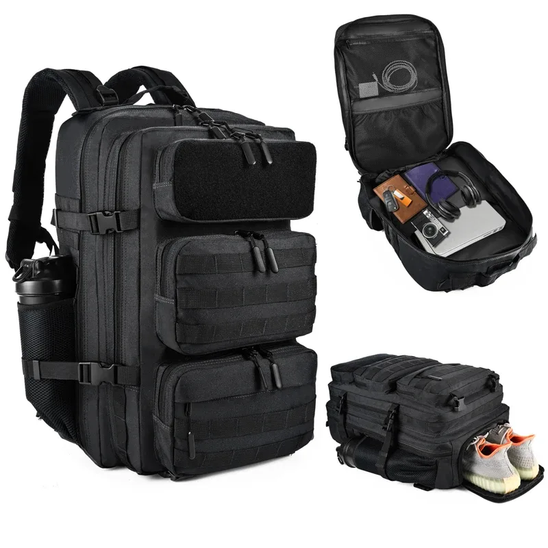 sac à dos tactique lhi 60l pour hommes, sac de sport, de voyage, d'affaires, de camping, de randonnée, avec compartiment pour chaussures