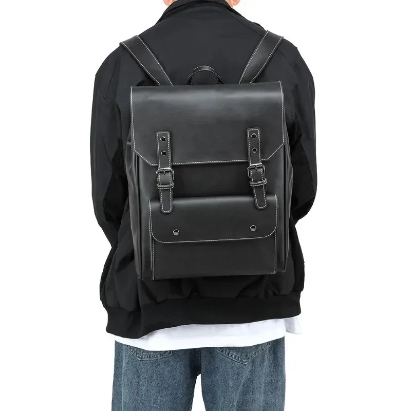 sac à dos tendance pour homme, vintage, avec fermeture à glissière, grande capacité, pour affaires et voyages, sac pour ordinateur portable 14 pouces, sacs d'école