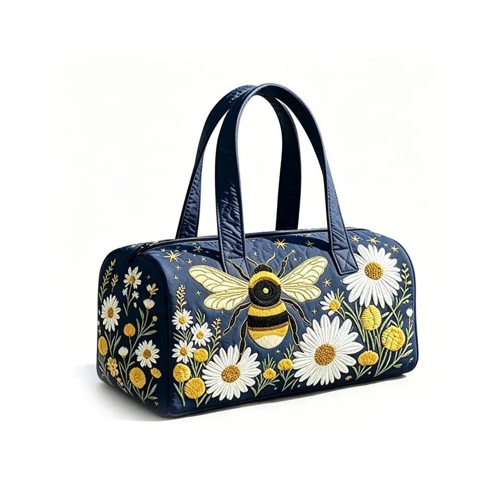 sac de voyage tropical motif ciel étoilé, imprimé flamants roses et palmiers, sac de nuit matelassé bleu marine pour femme, idéal pour les vacances d'été à la plage