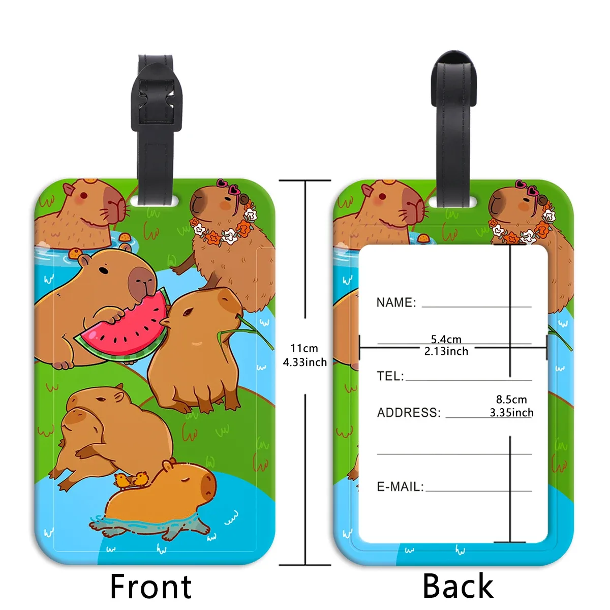 étiquettes de bagage animaux mignons – porte-adresses et noms pour valises – étiquettes de bagage de voyage portables – accessoires de valise
