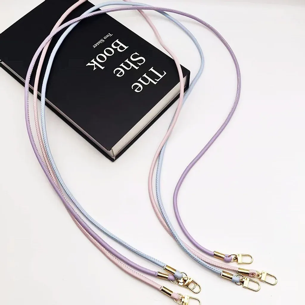 nouvelle sangle de remplacement fine et ronde en cuir pu, couleur unie, pour sac bandoulière ou croisé, longue de 120 cm, accessoire cordon de téléphone