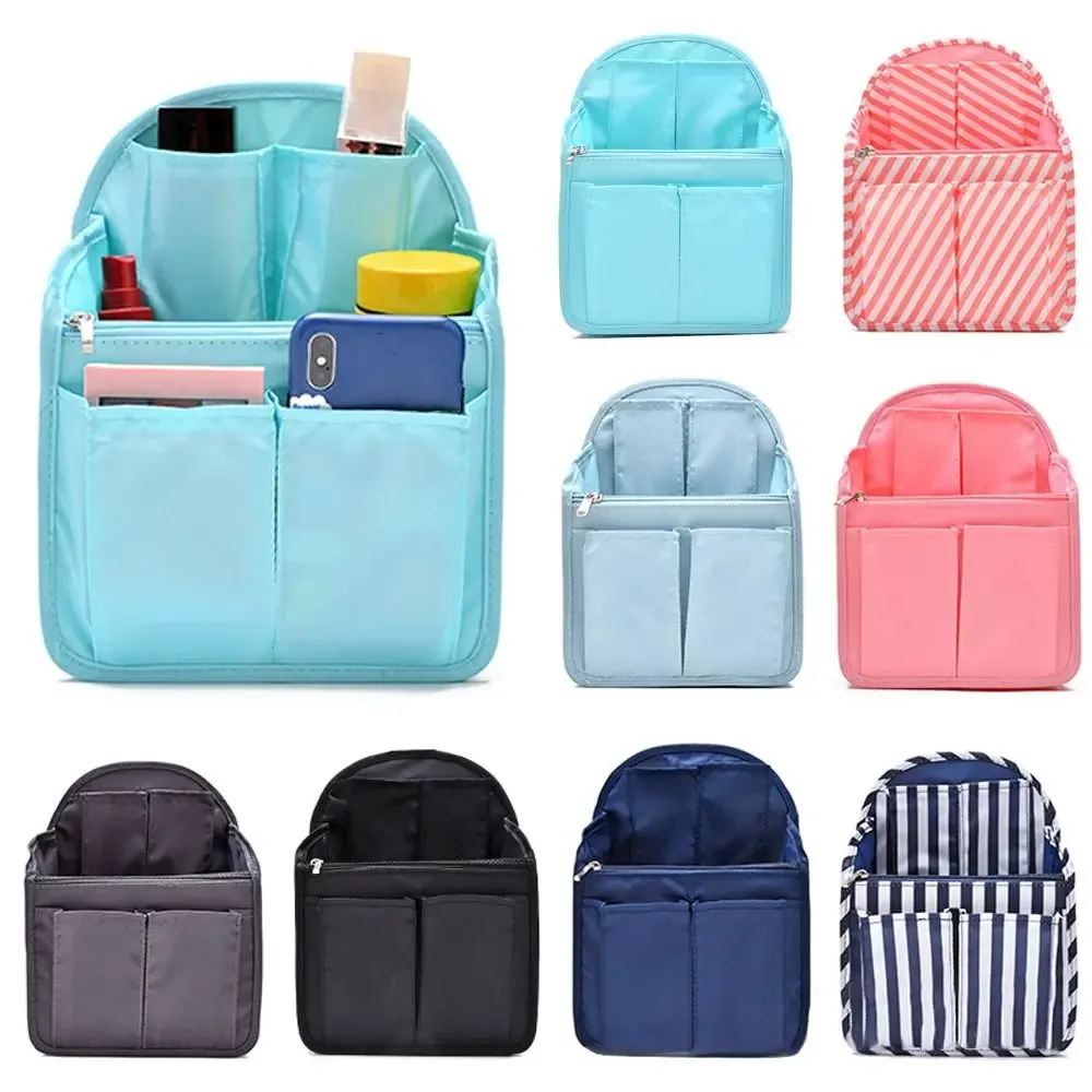 sac dos organisateur leger tissu oxford cloth black navy blue pink light blue gray pink stripe navy stripe voyage école travail