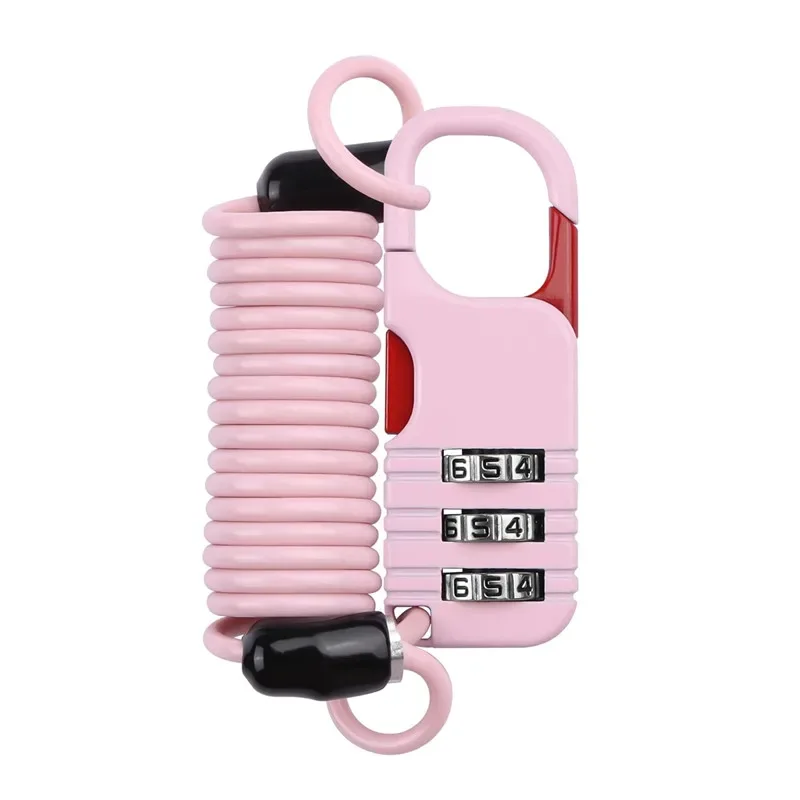 cadenas de voyage, cadenas à combinaison à 3 chiffres, câble à ressort (80 cm) pour casier de salle de sport, casque, portail, valises, modèle 51s.