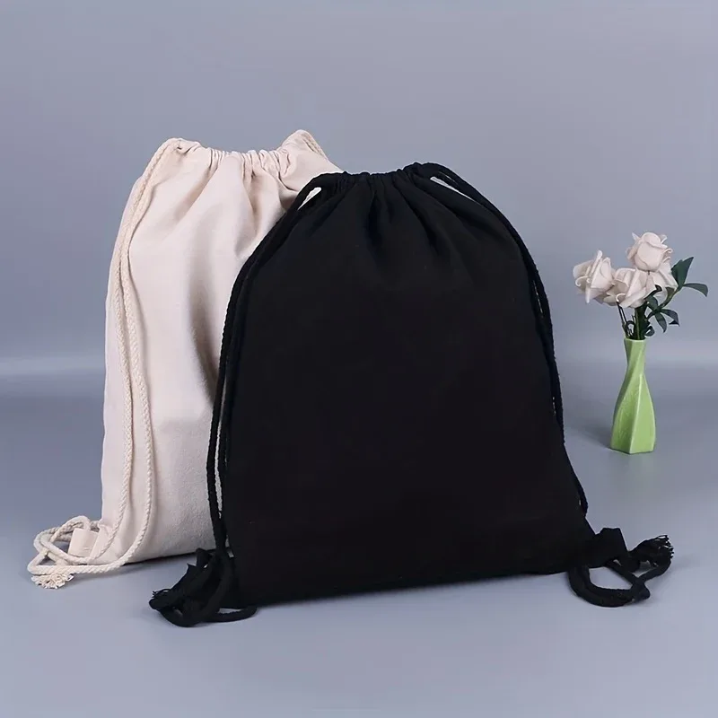 Sac de rangement en coton avec cordon de serrage, sacs en toile blanche pour bonbons, pochette cadeau, sacs réutilisables pour articles ménagers, sacs anti-poussière