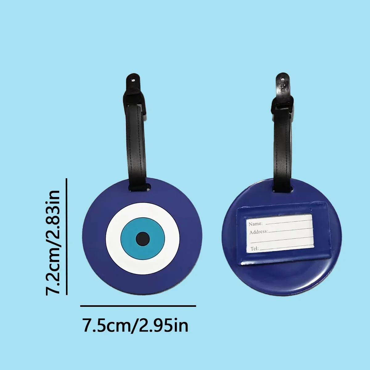 étiquette de bagage créative à motif d'oeil de main de fatima, étiquette de bagage d'enregistrement d'aéroport, accessoire de voyage pour éviter la perte.-zmt