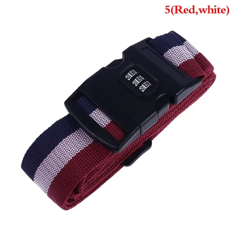 sangle de bagage en nylon à verrouillage par mot de passe à 3 chiffres, ceinture croisée, emballage réglable, sangle de valise de voyage, environnement de bagages