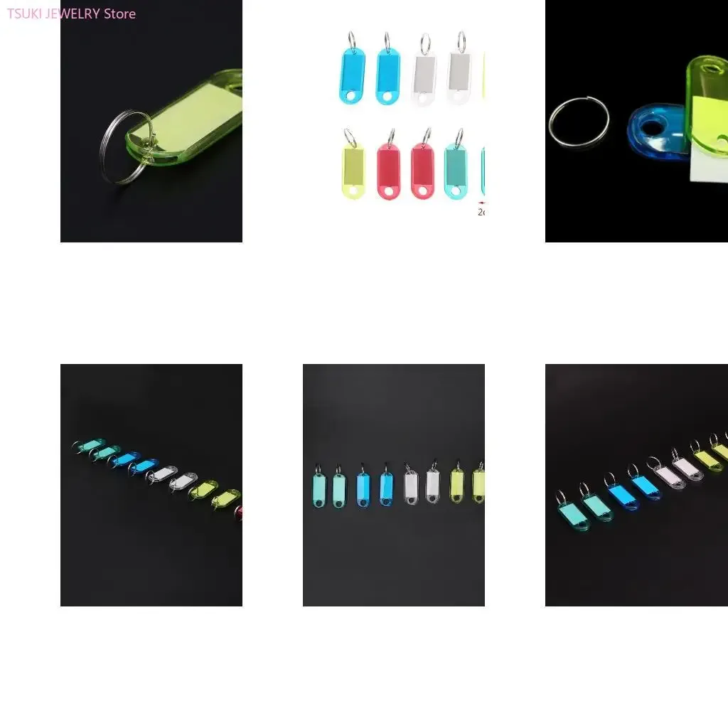 Étiquette Bagage Plastique Transparent Vert Bleu Blanc Jaune Rouge Voyage Porte Clés Identification Informations