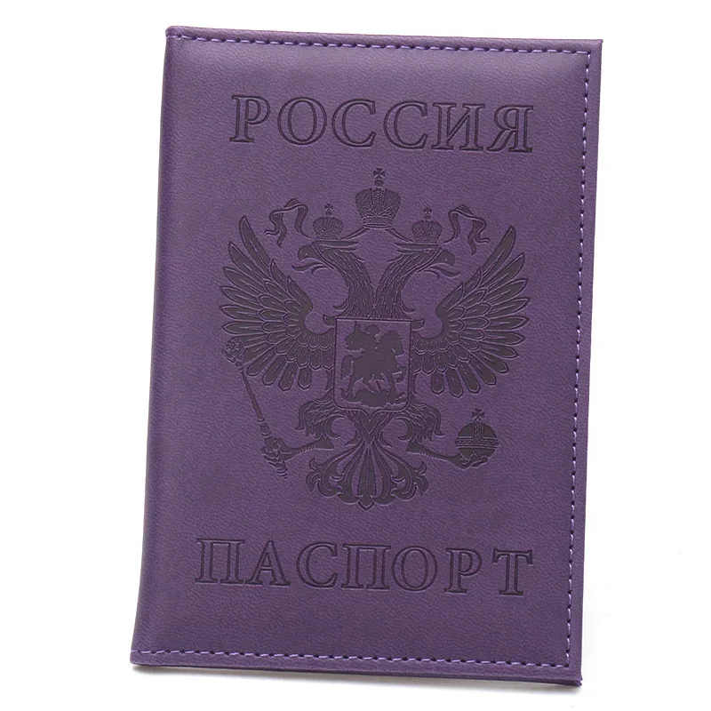 nouveau porte-passeport emblème national russe en cuir double tête aigle passeport couvre portefeuille voyage passeport couverture porte-carte d'identité
