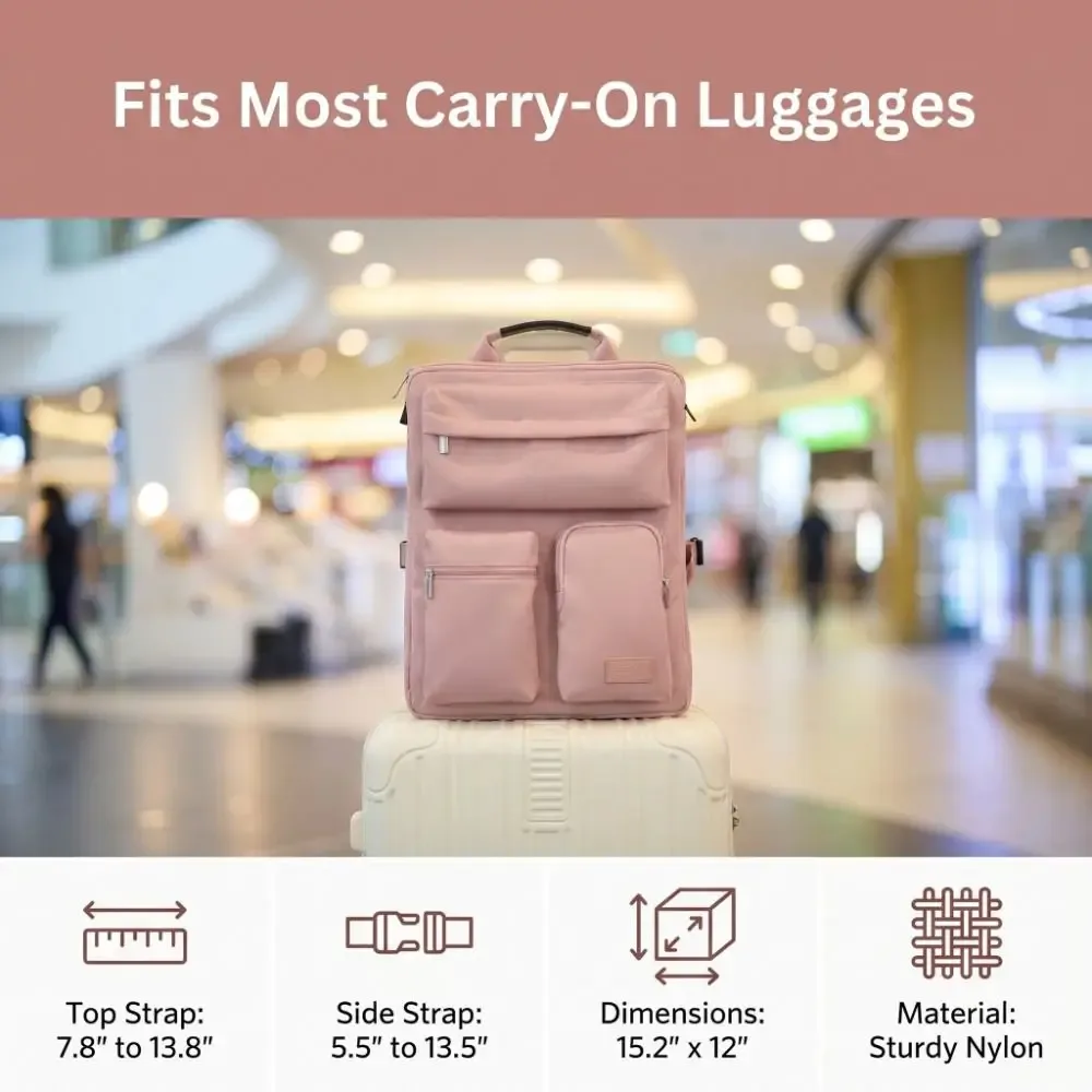 organisateur de bagages multi-poches, sac de rangement pour valise à accès rapide, mains libres, sangles réglables, pochette antichoc pour ordinateur portable