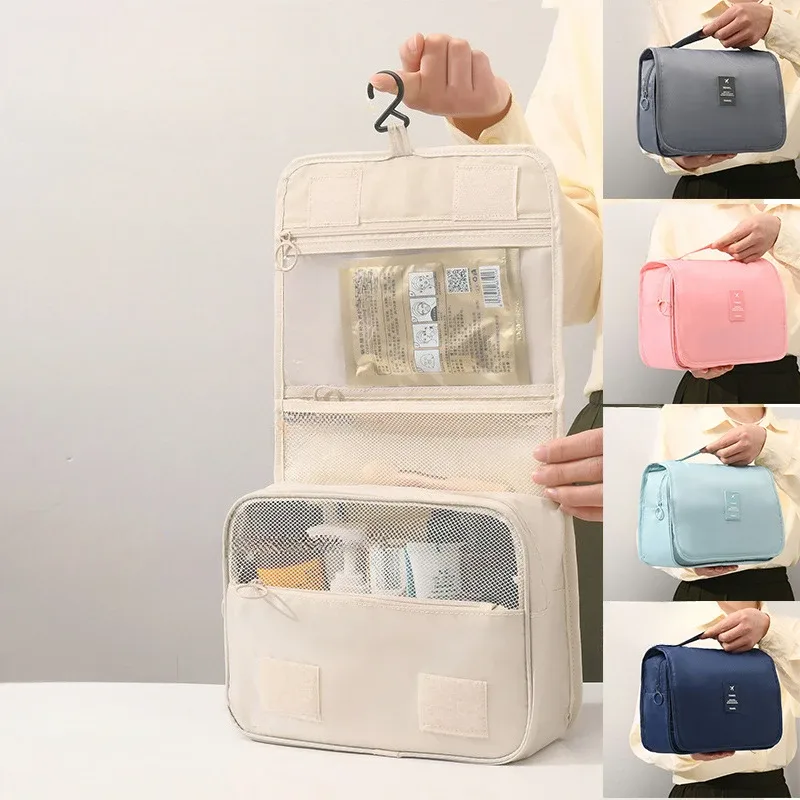 sac de maquillage de voyage, organisateur de produits de toilette imperméable, de haute qualité, pour femmes, neceser, crochet de salle de bain, pochette de lavage, crochet, sac de rangement pour maquillage