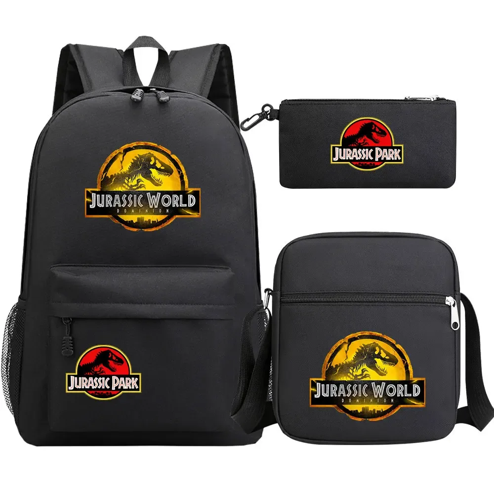 dinosaur jurassic world park 3 pièces garçons filles enfants retour à l'école livre sacs, sac à dos étudiant, sac à bandoulière trousse à crayons
