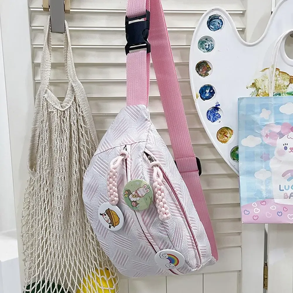 sac de poitrine de sport pour femmes, sac banane multi-poches décontracté, grand pendentif imprimé, capacité douce, sacs à dos à bandoulière, mini sac rando x3i0