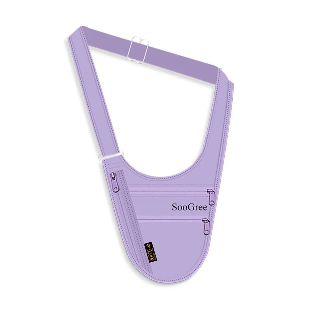 soogree pochette de voyage antivol avec blocage rfid, sac à bandoulière de sécurité caché, porte-passeport, porte-cartes, porte-téléphone, portefeuille pour hommes et femmes