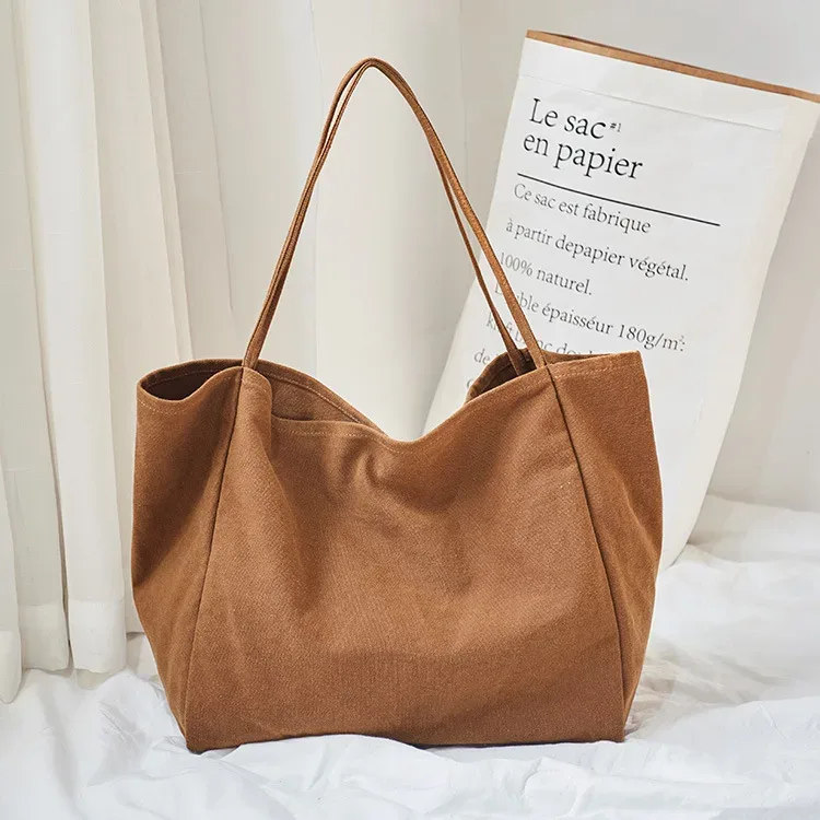 grand sac de shopping en toile pour femmes, fourre-tout solide réutilisable, extra large, sac à main d'épicerie, sacs à bandoulière écologiques pour dames, bourse en tissu épais