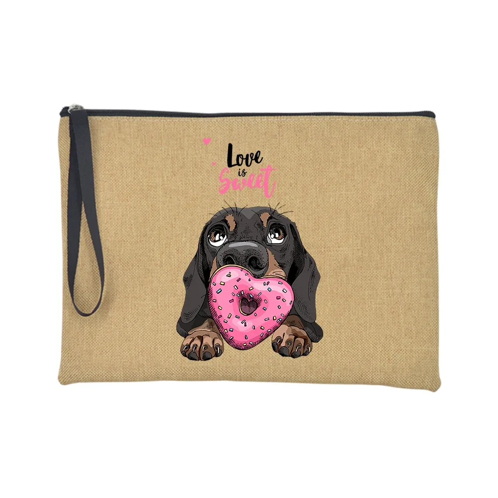 trousse de toilette voyage pochette maquillage jambes courtes mais grande attitude teckel chien imprimer trousse de maquillage voyage organisateur de toilette sacs à cosmétiques pour femmes pochette à fermeture éclair