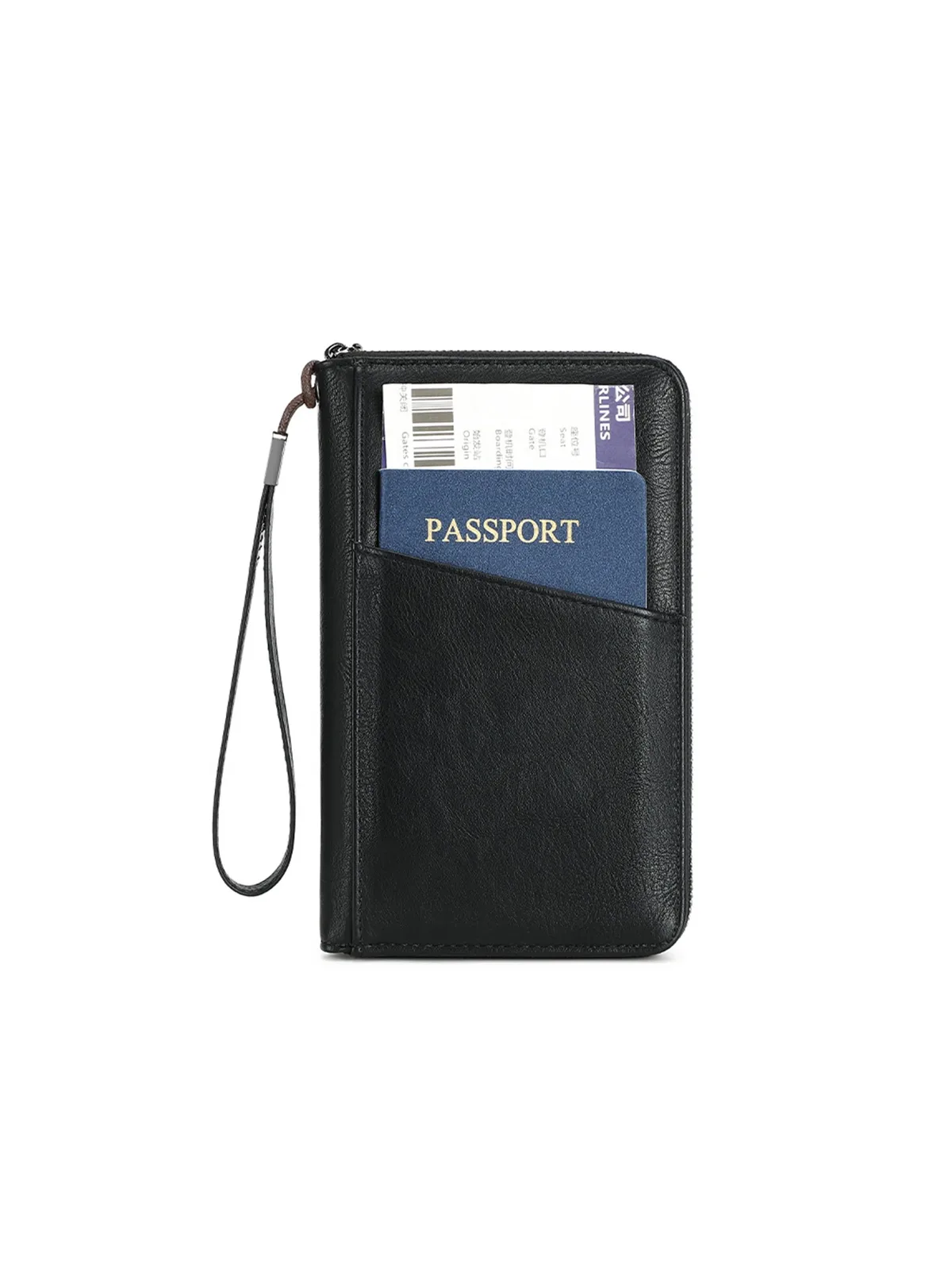 nouveau portefeuille de voyage multifonctionnel en cuir pu pour hommes et femmes, porte-cartes anti-rfid, anti-vol, sac de rangement