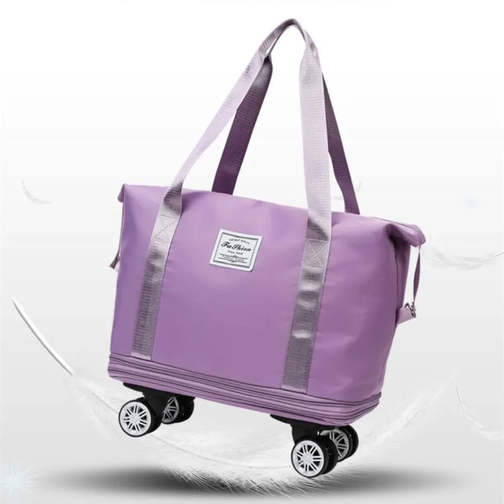 sac de sport en tissu oxford avec roulettes, séparation sec-humide, sac de voyage pliable portable, grande capacité extensible