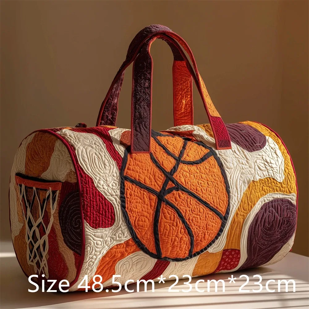 sac de sport matelassé imprimé en 3d pour le basketball, grande capacité, sac de voyage, sac de gym, sac de week-end, sac de nuit pour les fans de basketball unisexes