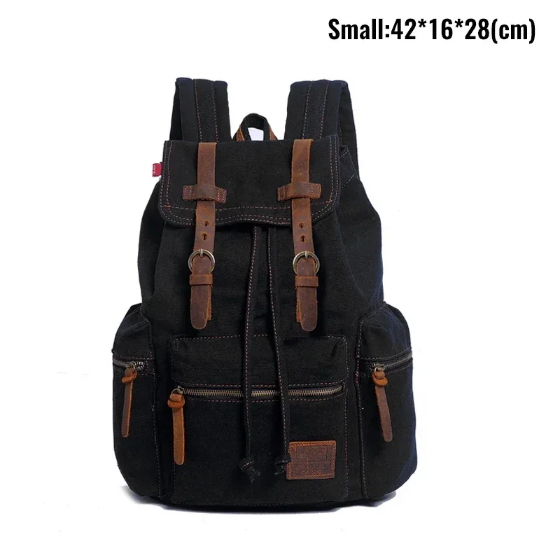 sac à dos rétro en toile pour homme, adapté pour ordinateur portable 14 pouces, vintage, résistant à l'usure, café, livraison au goutte-à-goutte, 36-55l