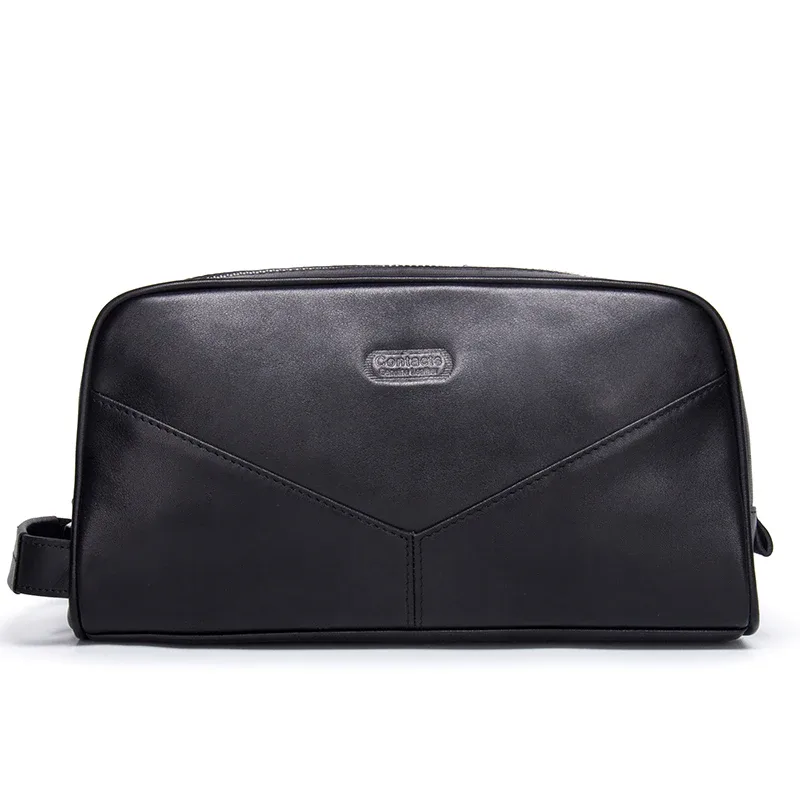 crazy horse – trousse de maquillage de voyage en cuir véritable pour hommes, étuis à cosmétiques vintage en cuir, marque de luxe, rangement de lavage, trousses de toilette