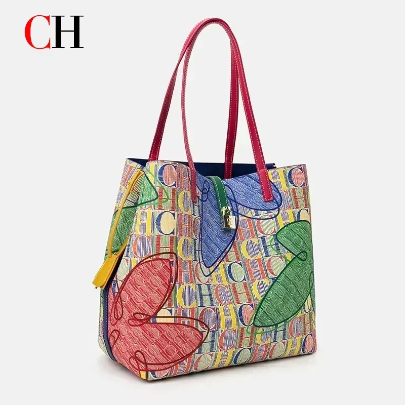 Sac seau CH 2026 Nouveau modèle de niche, sac à bandoulière léger, sac porté épaule, sac de banlieue grande capacité, texture cuir véritable, sac panier