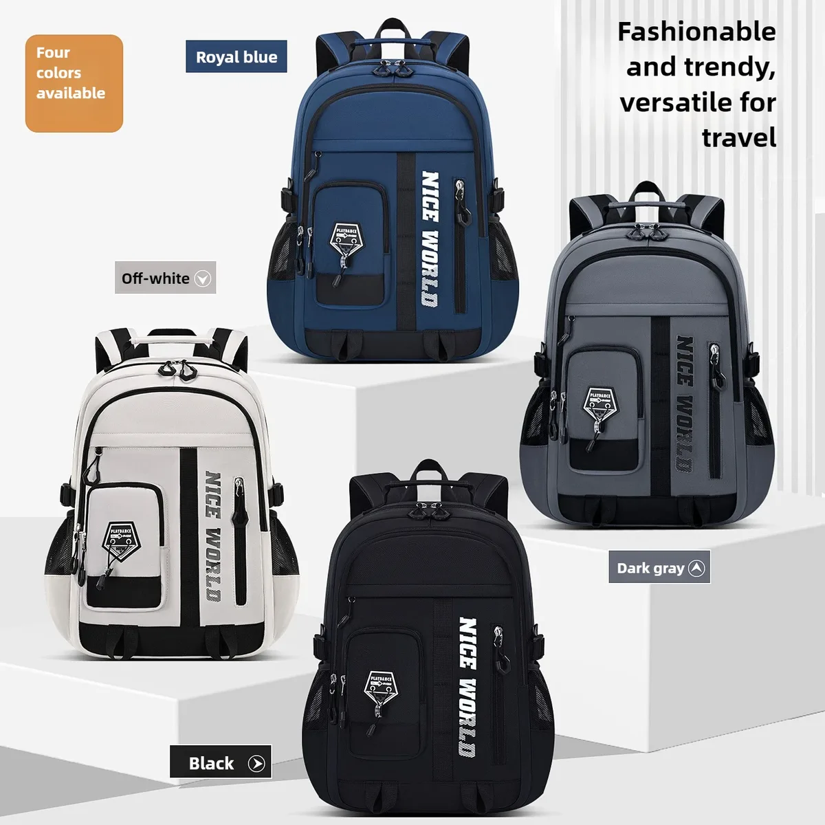 sac à dos d'école pour adolescents, pour garçons et filles, grand sac à dos pour étudiants avec de nombreuses poches, sacs de collège et du secondaire