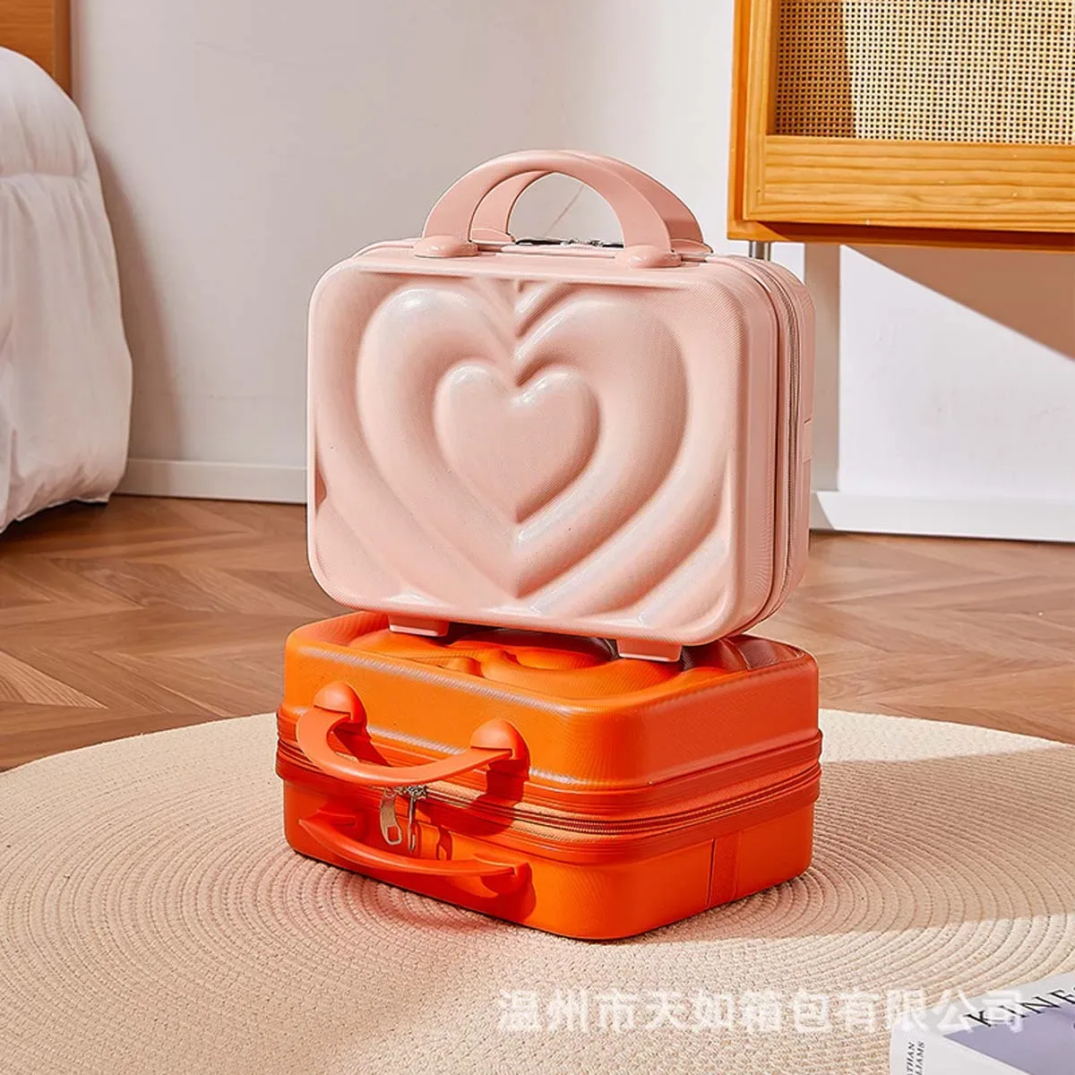 mini valise de maquillage de 14 pouces, assemblage de bagages, fixe, boîte à bonbons de mariage, rangement en gros, boîte-cadeau personnalisable