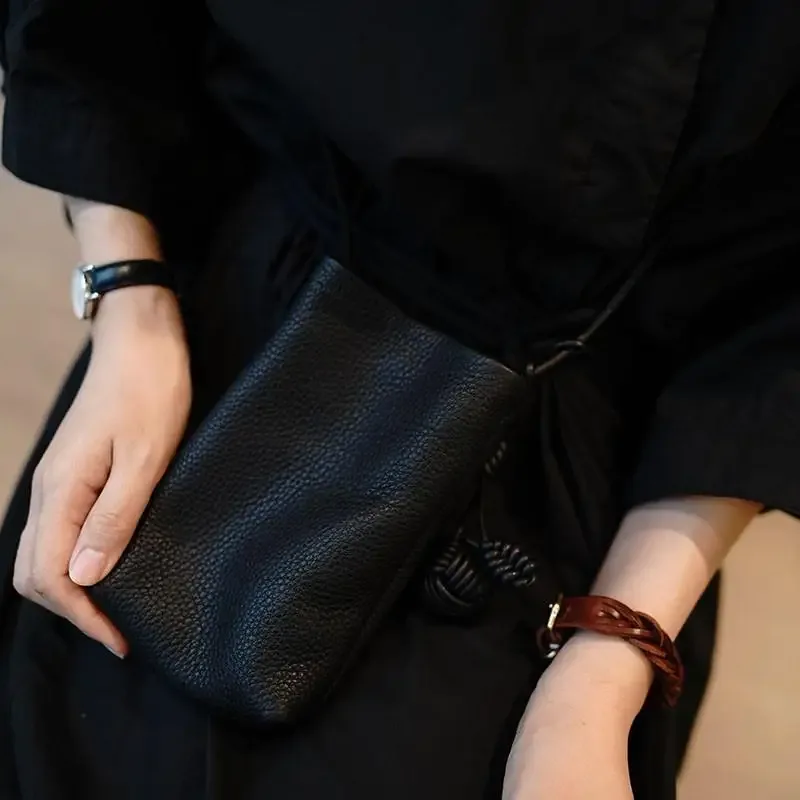 sac bandoulière pour téléphone portable femme en cuir pu souple, mignon, style littéraire, mini, petit, avec pendentif boule ronde
