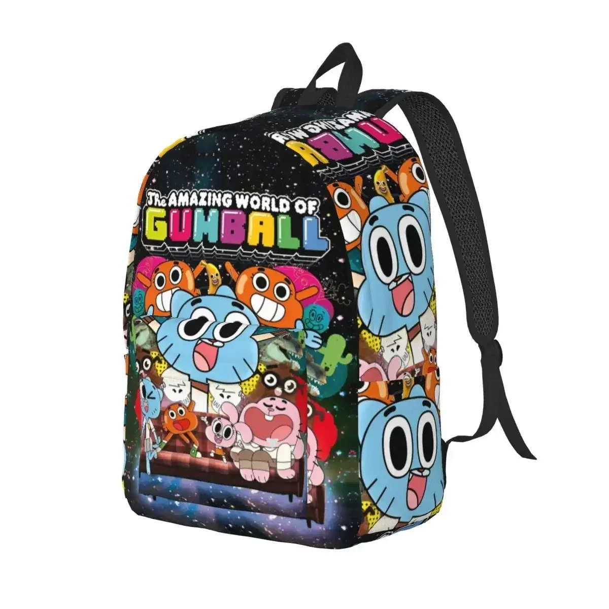 gumballs amazing world sac à dos pour hommes, femmes, adolescents, étudiants, travailleurs, sac à dos de jour, sacs en toile pour ordinateur portable, émissions de télévision comiques et amusantes, pour l'extérieur