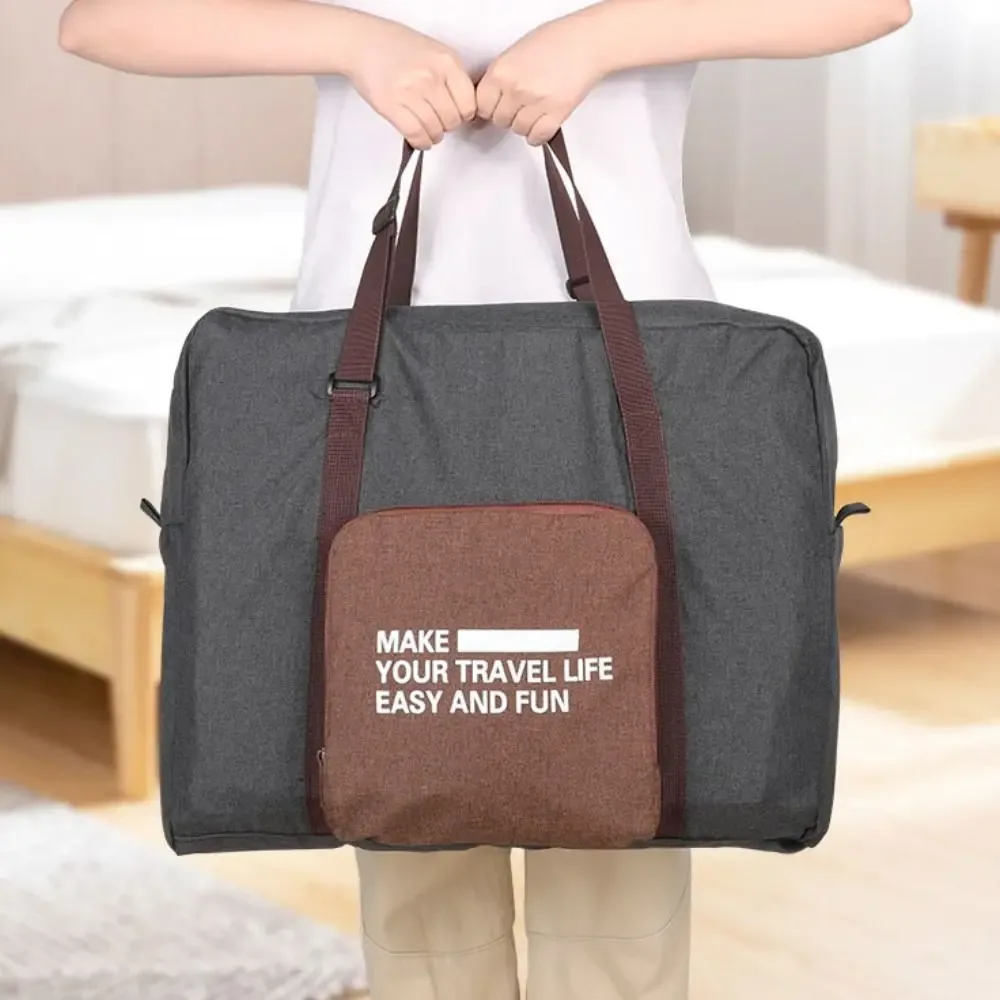 sac d'organisation de vêtements pliable, sac polochon de voyage en tissu oxford de grande capacité, sac à main de fitness étanche, sac de bagage de voyage