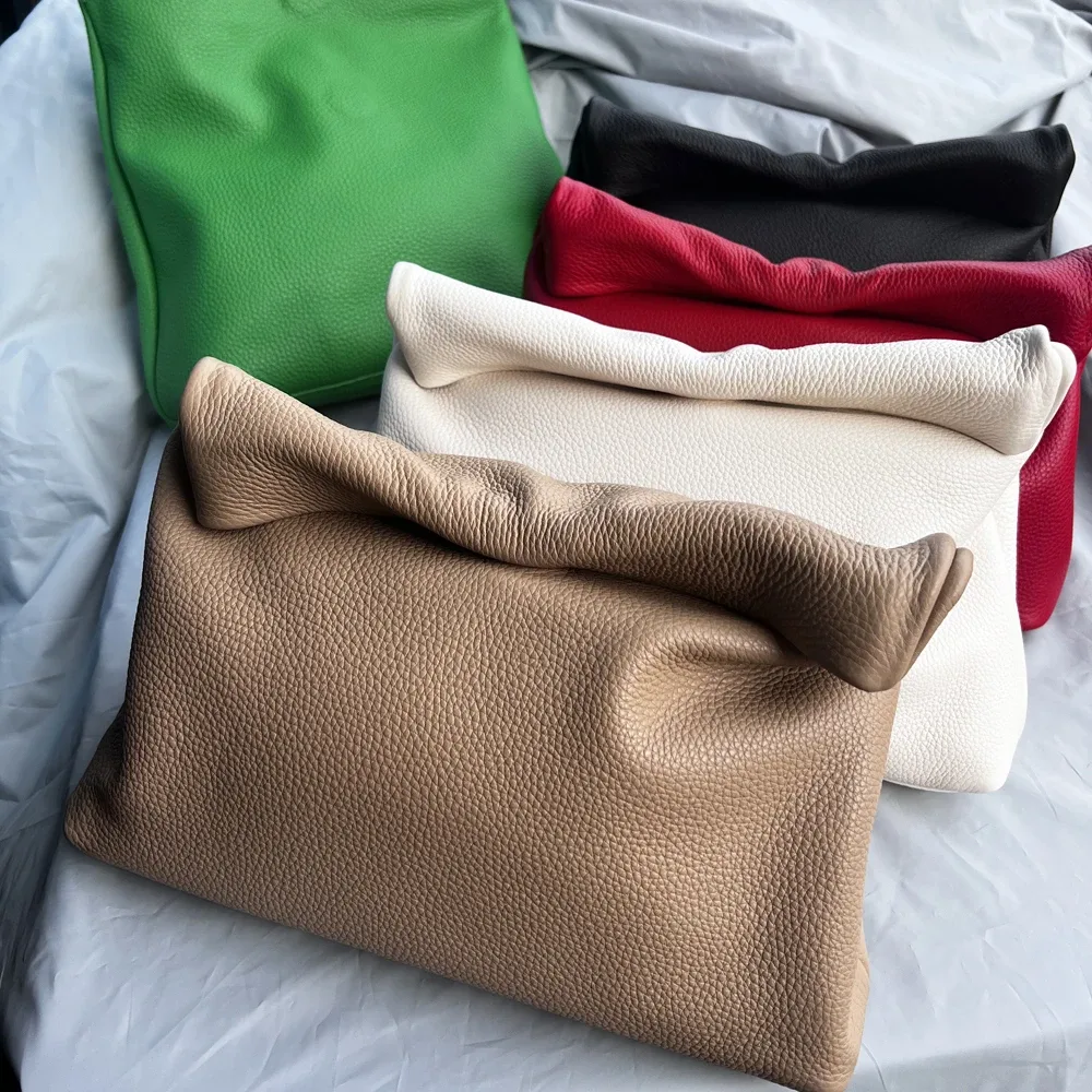 sac à main en cuir de vachette 100% authentique, sac à main pliable de haute qualité pour femmes, sac à main de créateur simple avec poignée magnétique