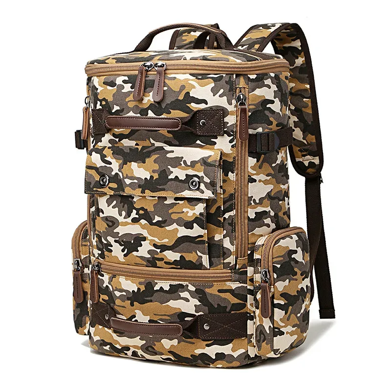 sac à dos vintage en toile pour hommes, sac à dos pour ordinateur portable de 15,6 pouces, sac de voyage de grande capacité, cartable élégant pour étudiants