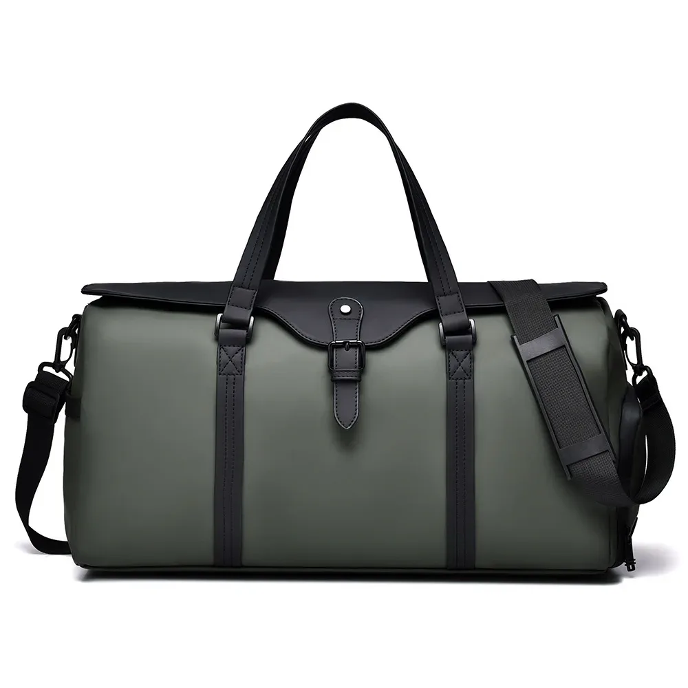sac de voyage de grande capacité pour les courts trajets, sac de sport simple et décontracté avec compartiment séparé pour vêtements secs et humides, sac de rangement pour bagages avec tige télescopique
