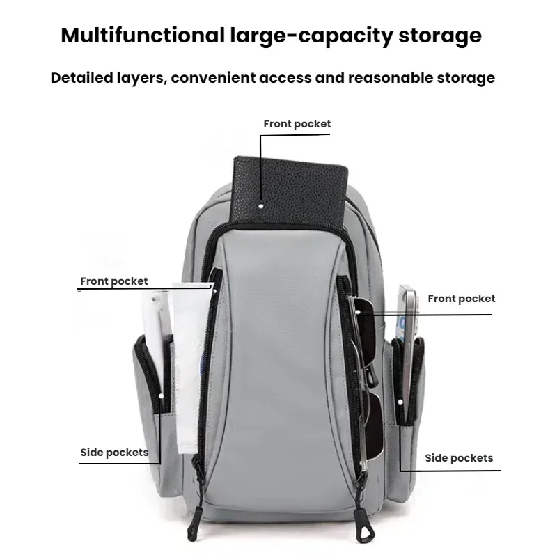 sac de poitrine multifonctionnel pour homme, mini sac à dos oxford pour les trajets quotidiens, les sports de plein air et les voyages