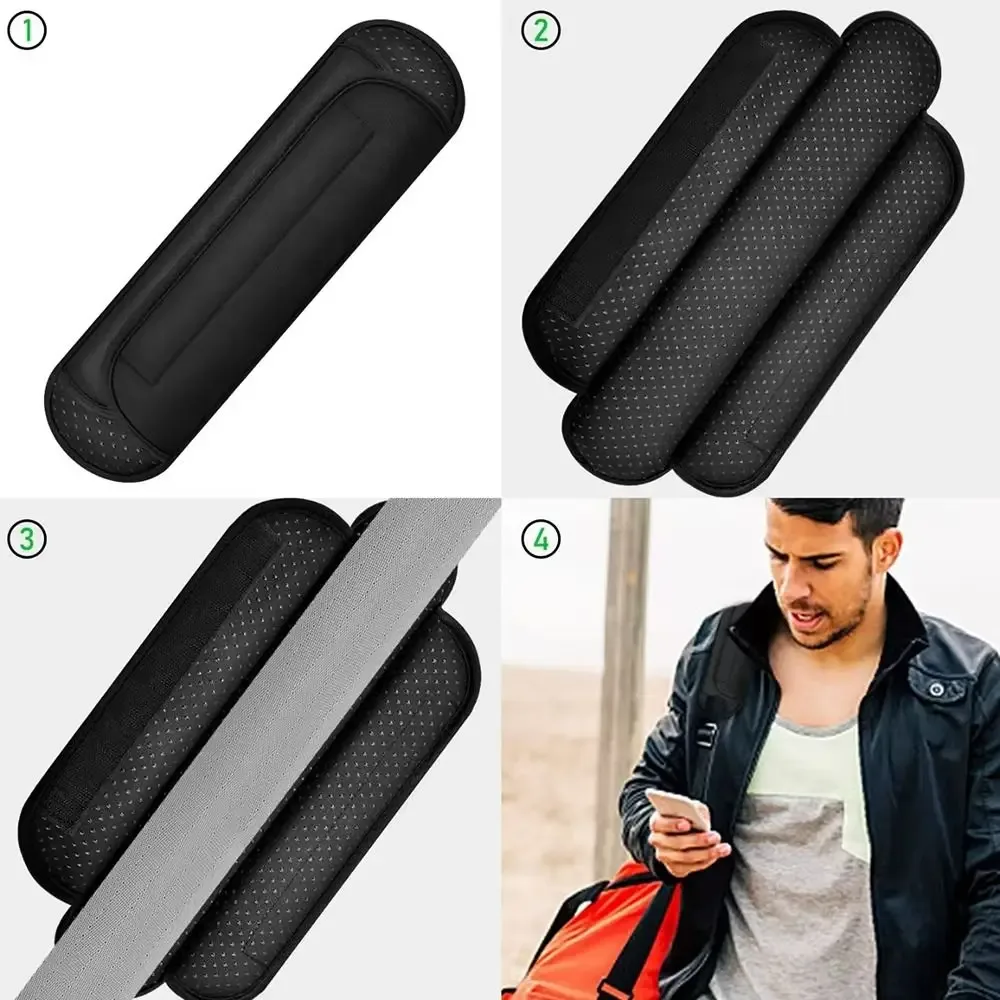 Coussin Décompression Épaule Nylon Noir Forme Ovale Accessoire Sac Dos Appareil Photo Ordinateur Voyage Confort Soutien