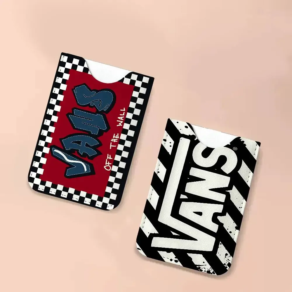 porte-cartes en cuir pu v-vans ultra fin, organisateur de cartes de crédit et d'identité, porte-cartes de visite léger
