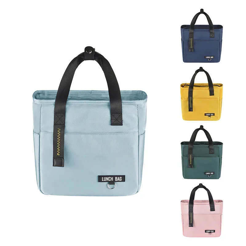 Boîte à déjeuner Bento isolée, sac thermique de grande capacité, sacs de rangement des aliments à fermeture éclair, conteneur pour femmes, sacs à main de pique-nique de voyage plus frais