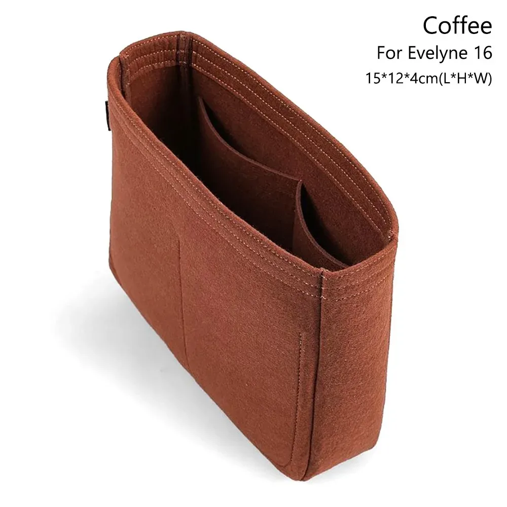 sac à main en feutre durable, sac d'insertion, support de sac de rangement, doublure de sac à main, organisateur de sac portable pour evelyne 16/29/33