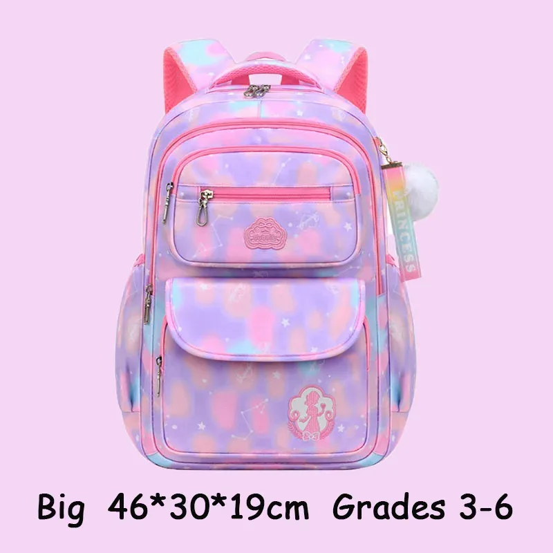 sac à dos d'école à motif nuage, rose, violet, bleu, style princesse, mignon, imperméable, kawaii