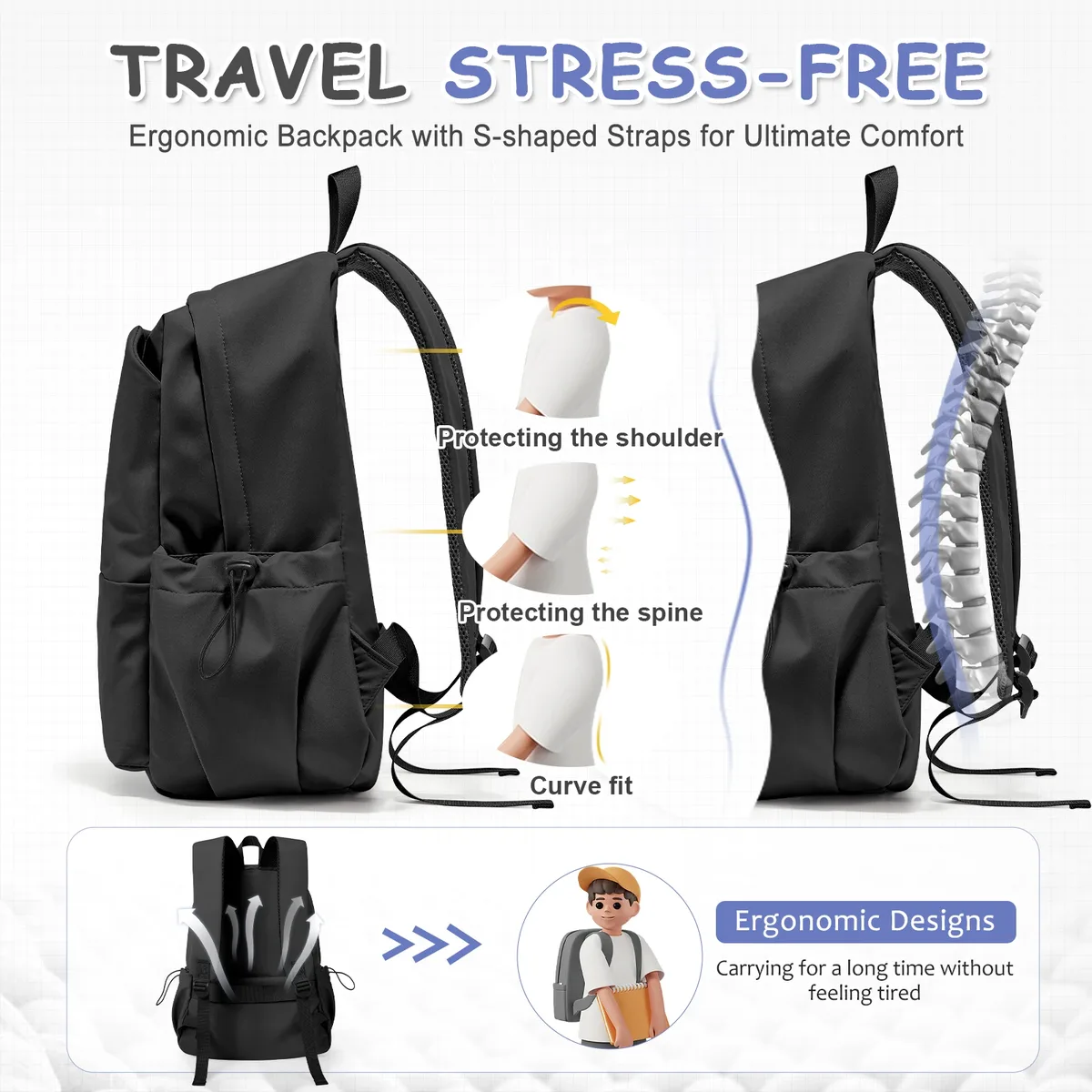 sac à dos léger pour femmes hommes lycée collège bookbag pour adolescent mignon collège voyage sacs à dos d'ordinateur portable pour filles garçons