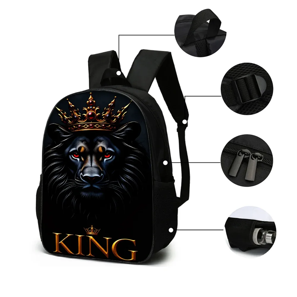 ensemble de sacs à dos motif roi lion (1/2/3/4/5 pièces) - sac à dos décontracté grande capacité avec pochette et sac fourre-tout assortis pour usage quotidien