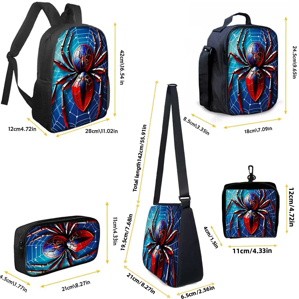 sac dos polyester arachnide rouge bleu noire enfant école couverture souple polyester doublure capacité inférieure vingt litres