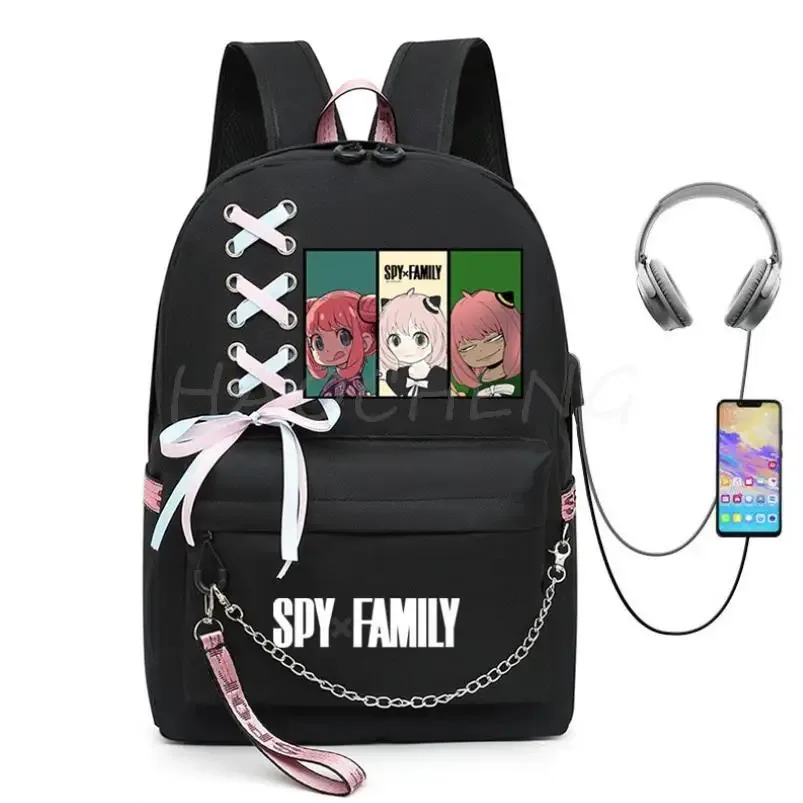 spy x family anya forger anime sac à dos pour femmes kawaii design étudiant école sac à bandoulière toile jeunesse voyage en plein air sac à dos