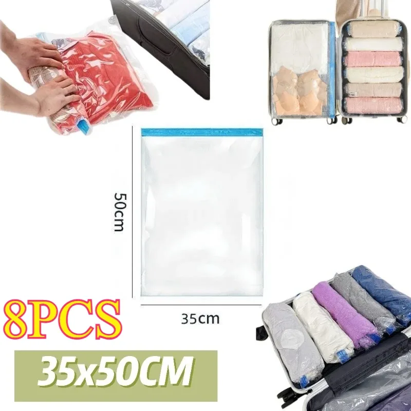sacs de rangement de voyage compressibles pour économiser de l'espace, accessoires de voyage, sac de compression pour l'emballage et les vêtements, pas besoin de pompe ni de vide.