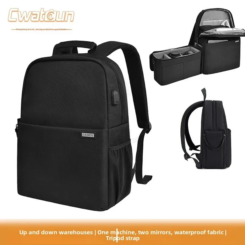 sac à dos pour appareil photo caden, doté d’un compartiment pour ordinateur portable de 15,6 pouces, d’un emplacement pour fixer un trépied et d’un compartiment étanche de grande capacité pour appareil photo.