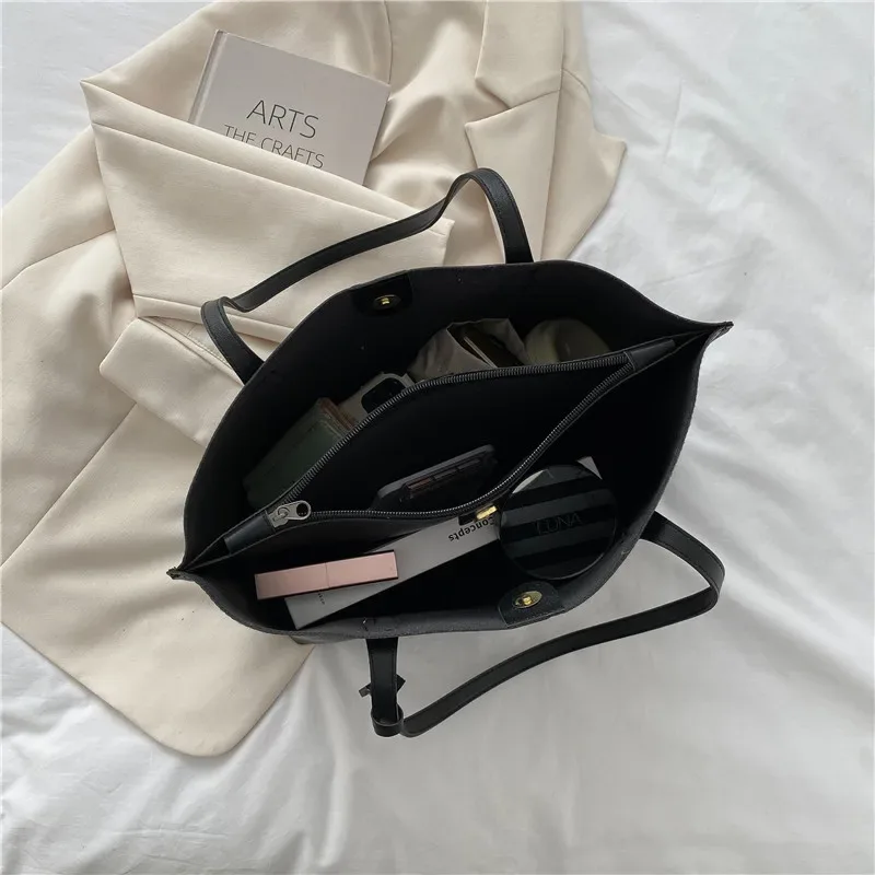 sac pour femmes de grande capacité, nouveau sac fourre-tout en cuir souple, sacs à bandoulière simples décontractés et polyvalents pour femmes, sacs à main de style coréen