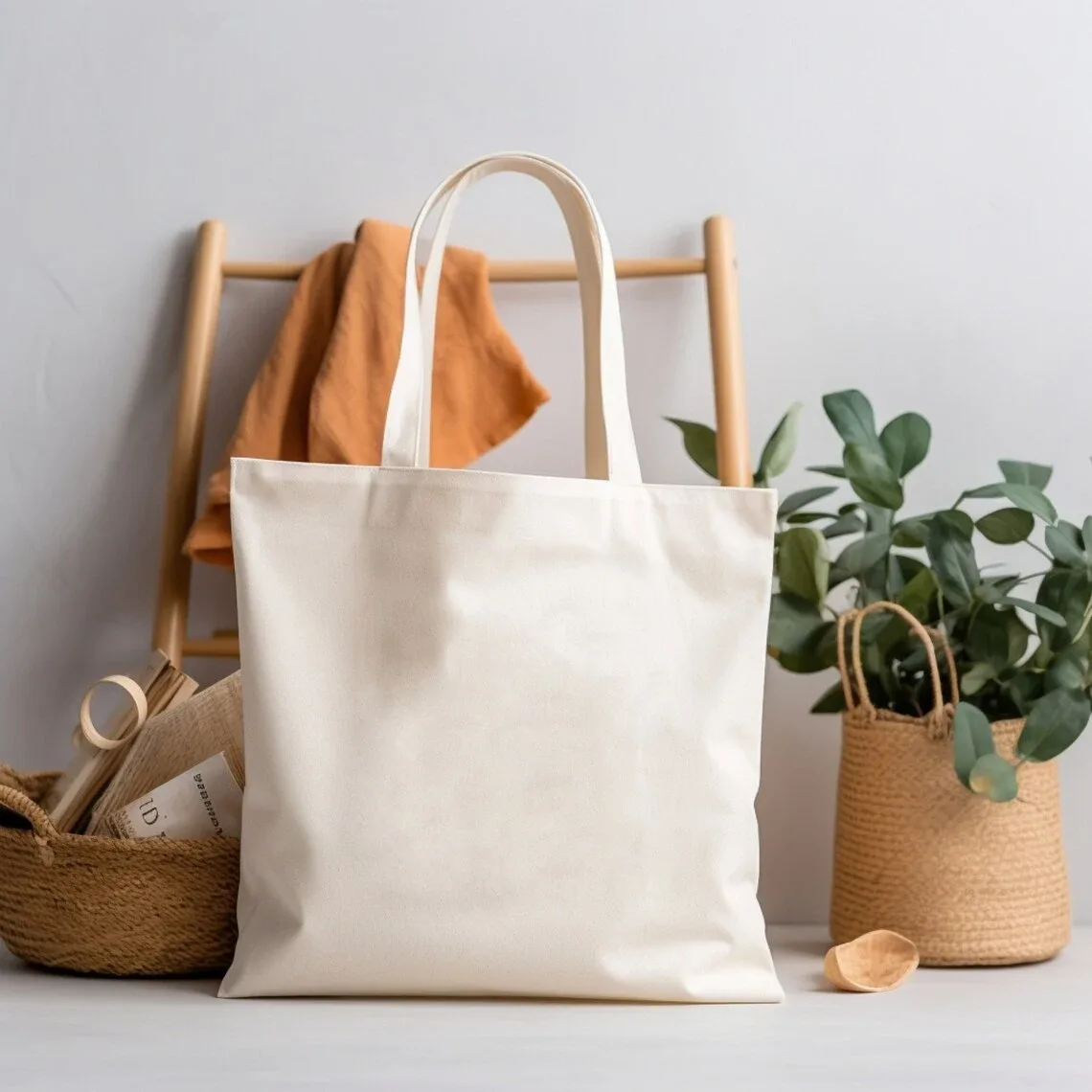 sac fourre-tout en toile unie 100 % coton, sac à main décontracté, sac à main polyvalent, travail, réutilisable, courses, sac d'épaule portable personnalisé - marque gaaj