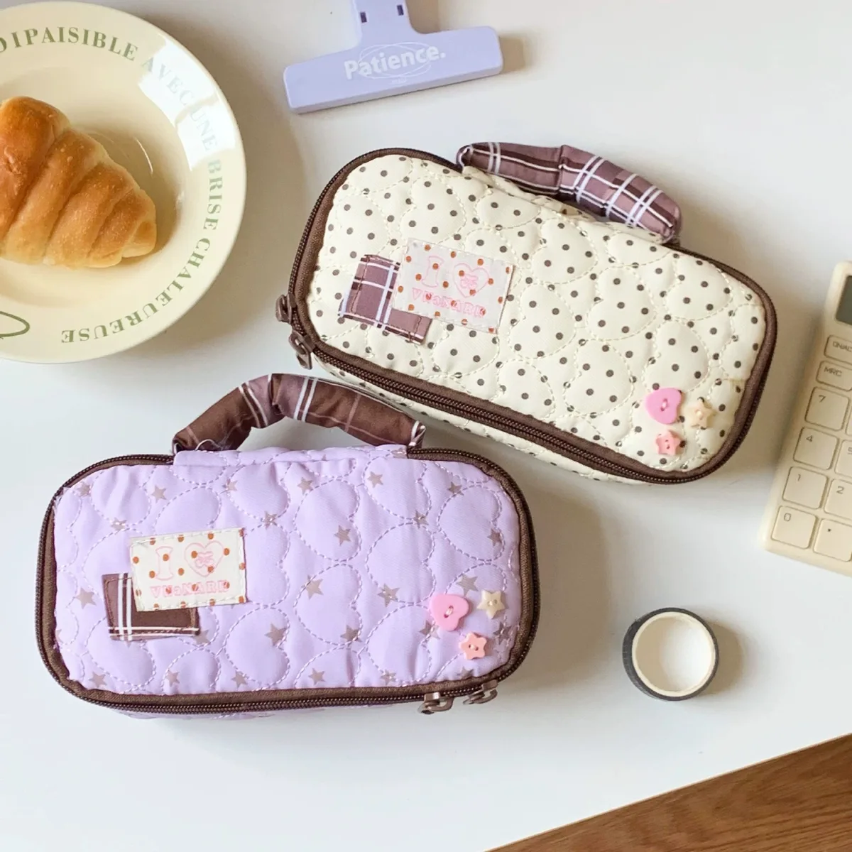 sac à crayons de style japonais mignon, tendance, grande capacité, trousse de maquillage pour les filles d'école, esthétique kawaii, organisateur de papeterie