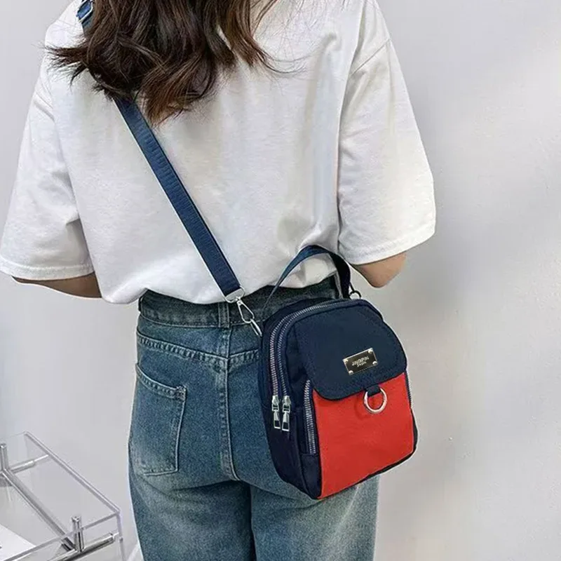 sac à dos convertible compact grace, sac en nylon léger de couleur unie avec large bandoulière amovible
