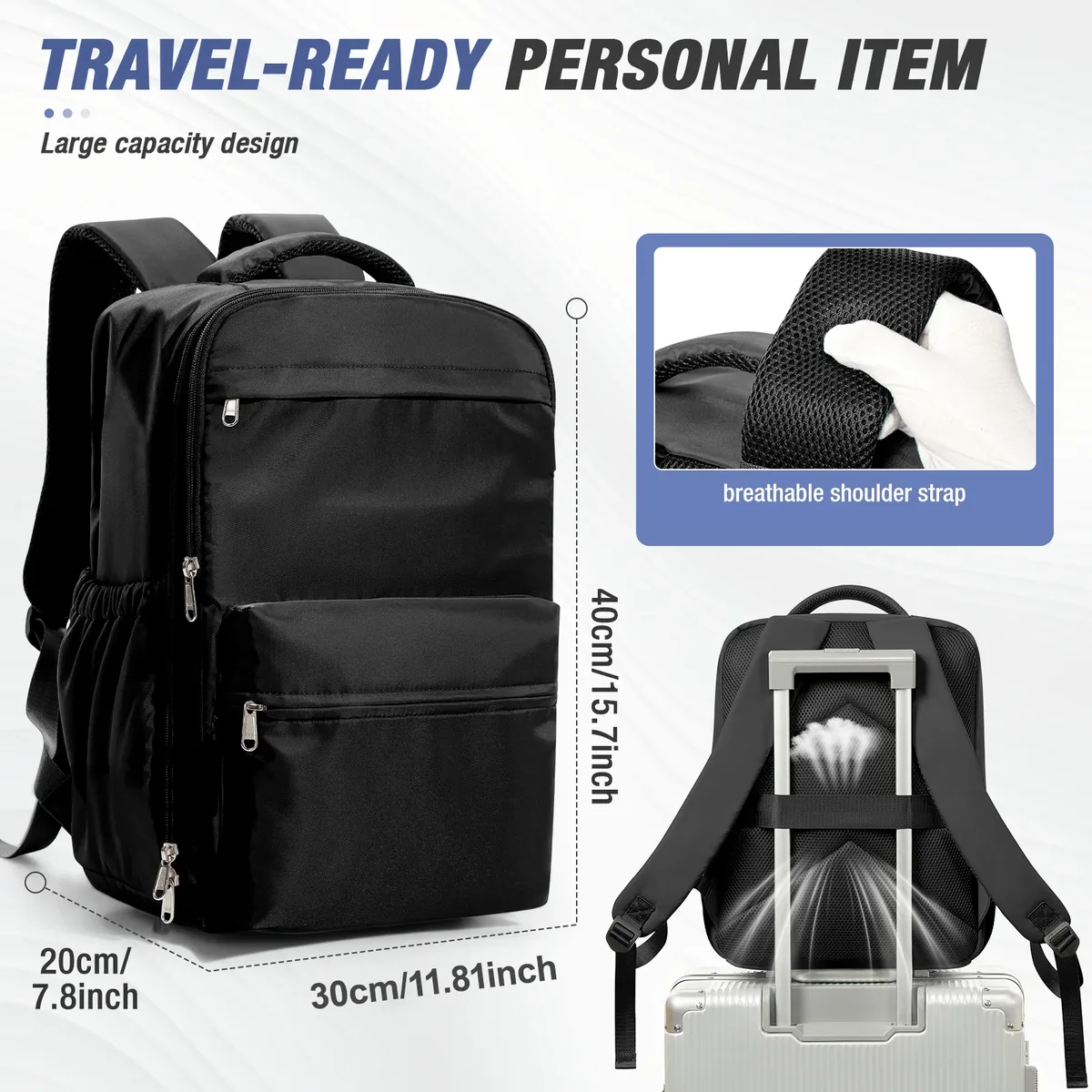 sac à dos de compression sous vide pour homme, sac à dos pour ordinateur portable 15,6 pouces, sac à dos de randonnée extensible, sac à dos de voyage sous vide, sac à dos ryanair 40x30x20, sac de cabine